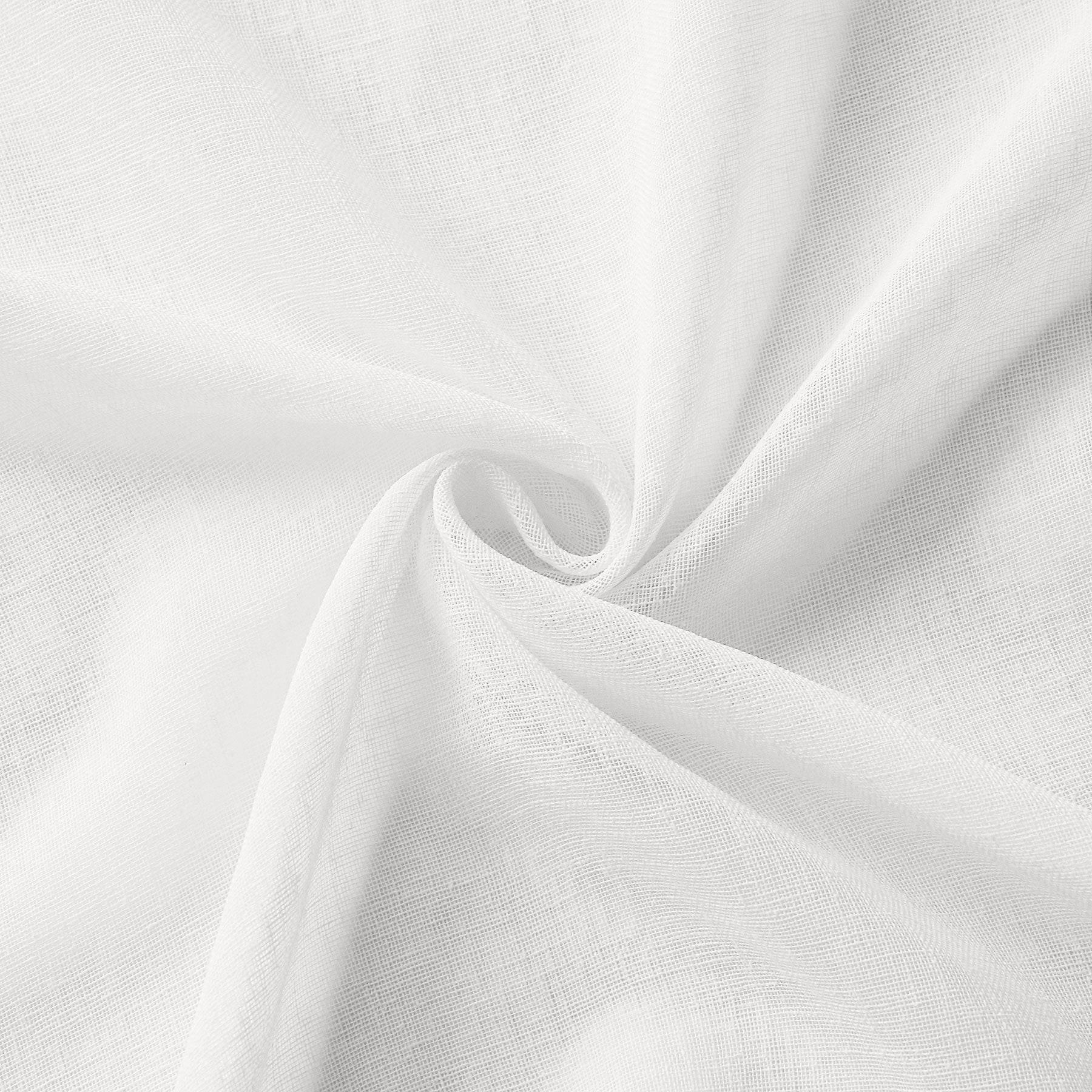 B01 Linen Textured Airy Sheer Curtain Grommet - Cololeaf -- #1 White