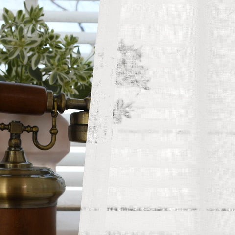 B01 Linen Textured Airy Sheer Curtain Grommet - Cololeaf -- #30 Light Grey