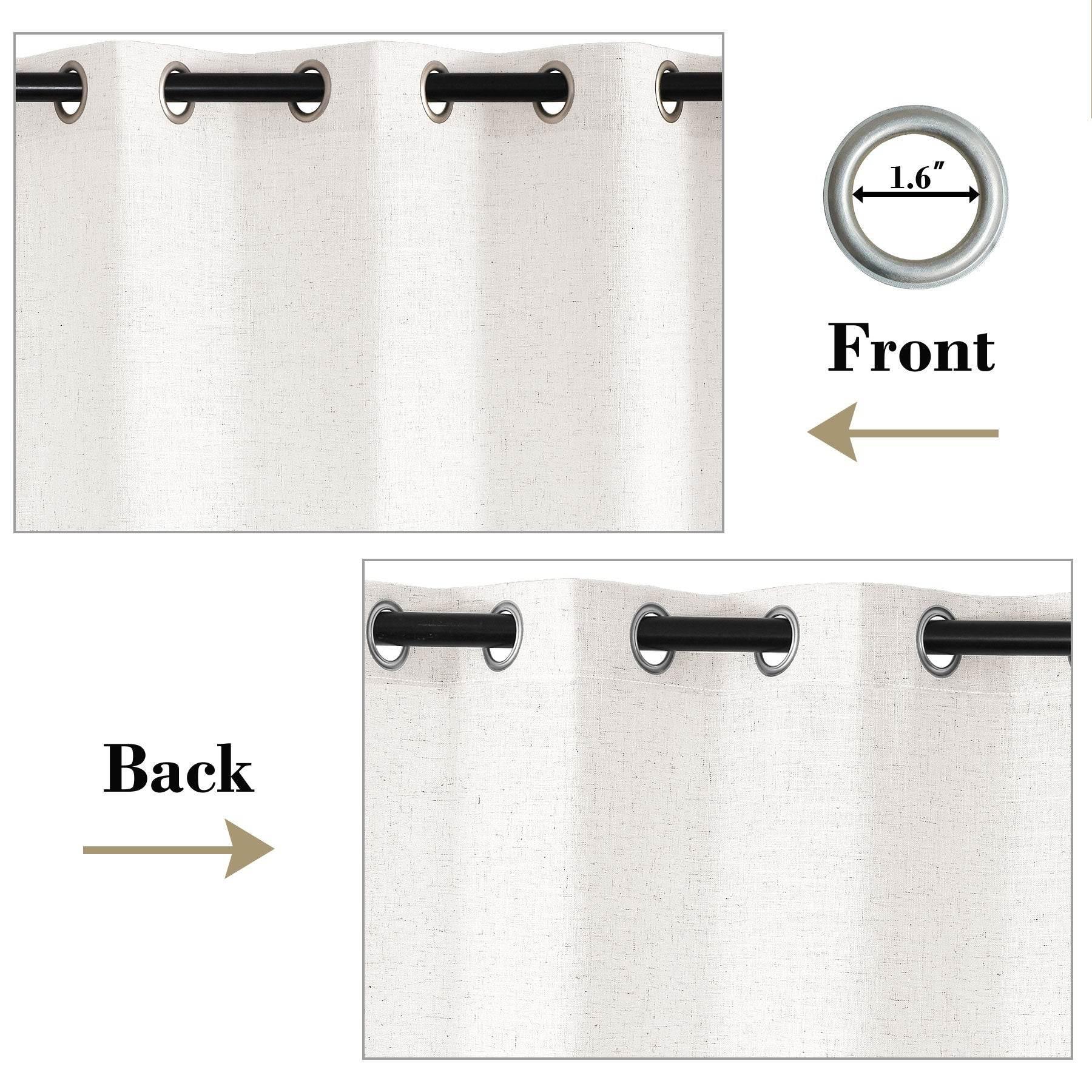 1908 Linen Blend Breathable & Natural Curtain Nickle Grommet - Cololeaf -- #1 Beige White