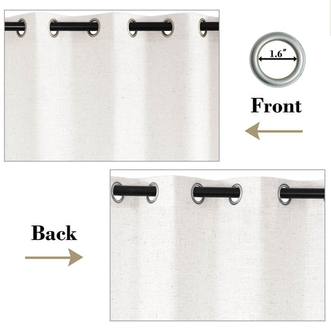 1908 Linen Blend Breathable & Natural Curtain Nickle Grommet - Cololeaf -- #1 Beige White