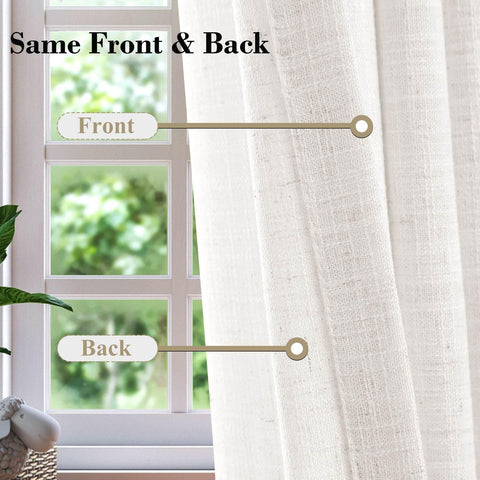 1908 Linen Blend Breathable & Natural Curtain Nickle Grommet - Cololeaf -- #1 Beige White
