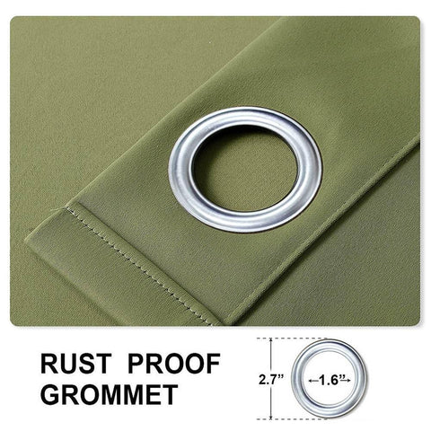 Rose Extra Wide Outdoor Curtains Waterproof Thermal Insulated Blackout Top Grommet - Cololeaf -- Beige