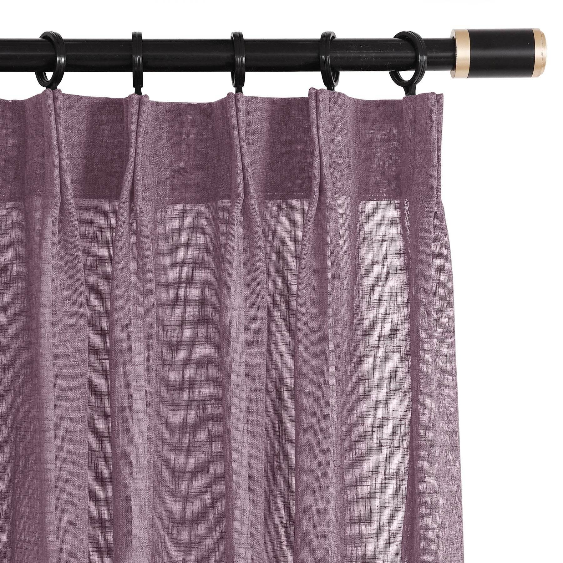 B01 Linen Textured Airy Sheer Curtain Pinch Pleat - Cololeaf -- #30 Light Grey