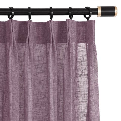 B01 Linen Textured Airy Sheer Curtain Pinch Pleat - Cololeaf -- #30 Light Grey