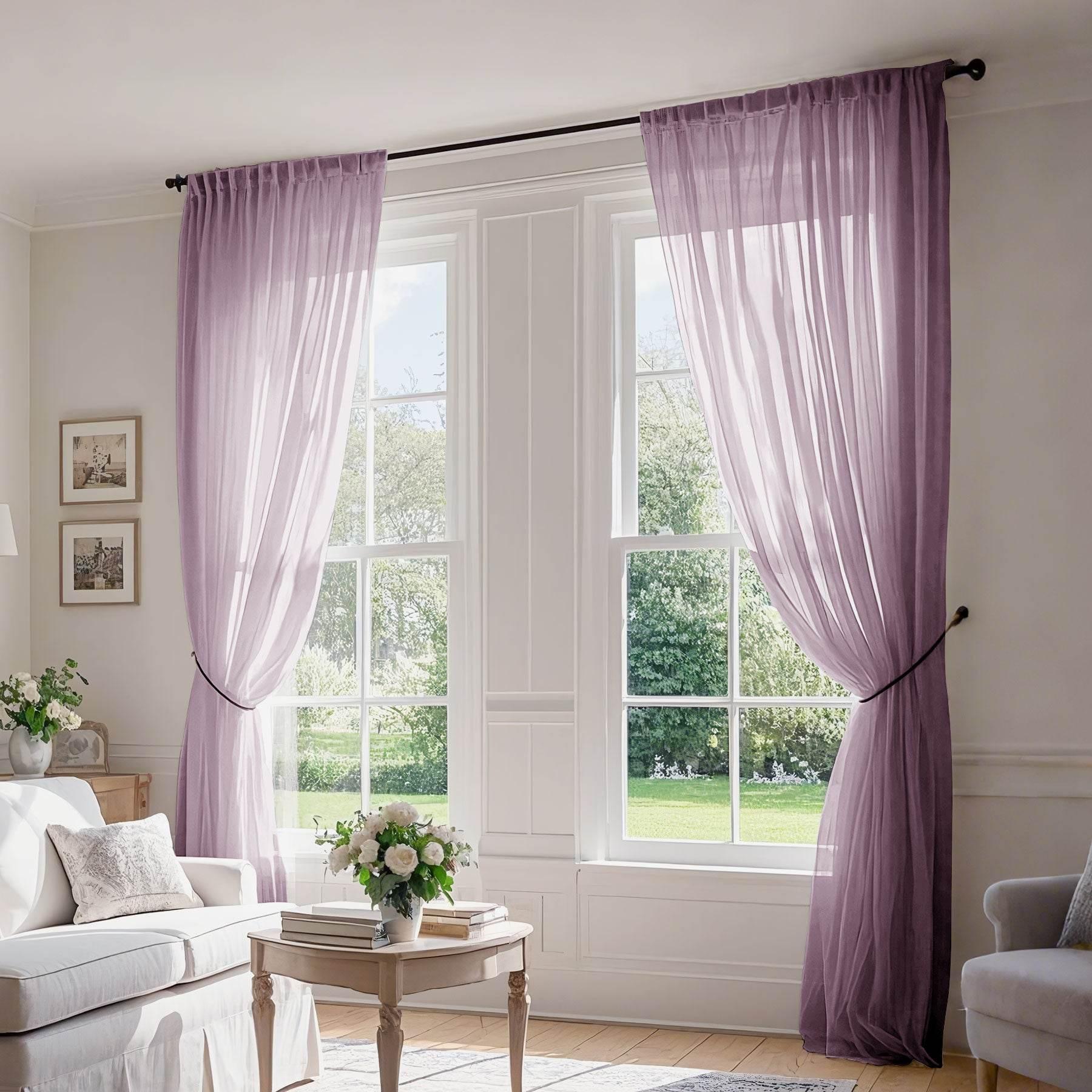B01 Linen Textured Airy Sheer Curtain Pinch Pleat - Cololeaf -- #30 Light Grey
