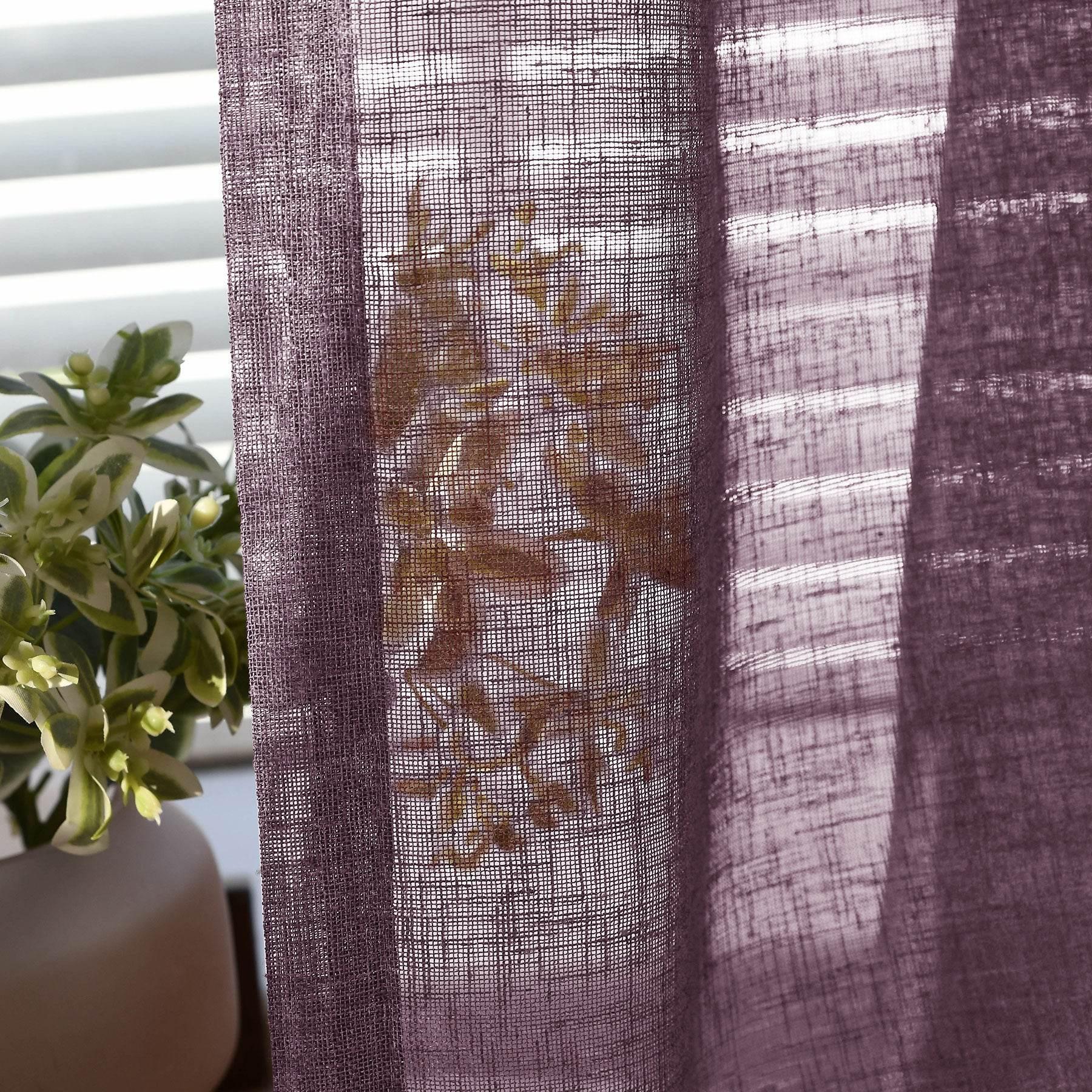 B01 Linen Textured Airy Sheer Curtain Pinch Pleat - Cololeaf -- #30 Light Grey