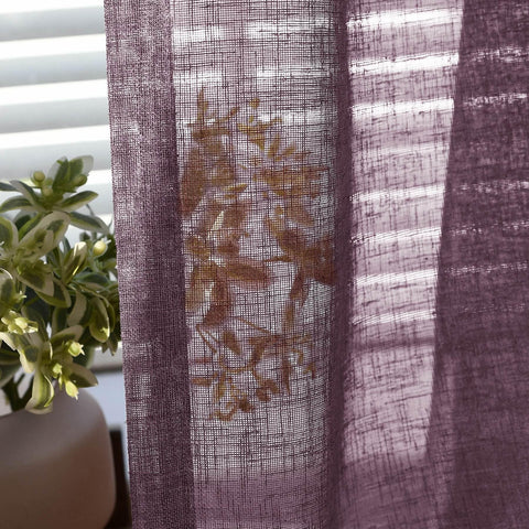 B01 Linen Textured Airy Sheer Curtain Pinch Pleat - Cololeaf -- #30 Light Grey