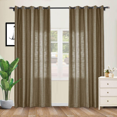 1908 Linen Blend Breathable & Natural Curtain Nickle Grommet - Cololeaf -- #1 Beige White