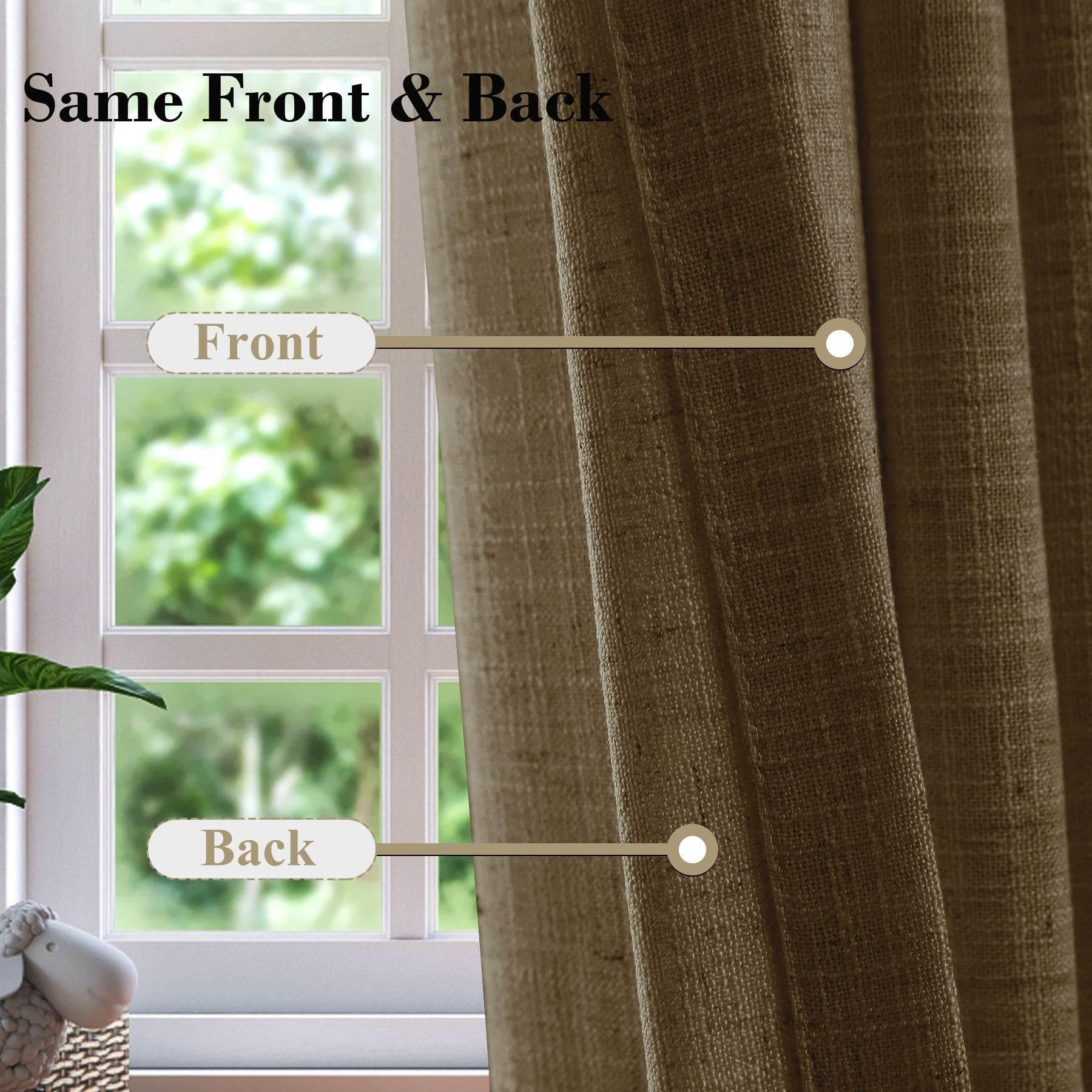 1908 Linen Blend Breathable & Natural Curtain Tab Top - Cololeaf -- #1 Beige White