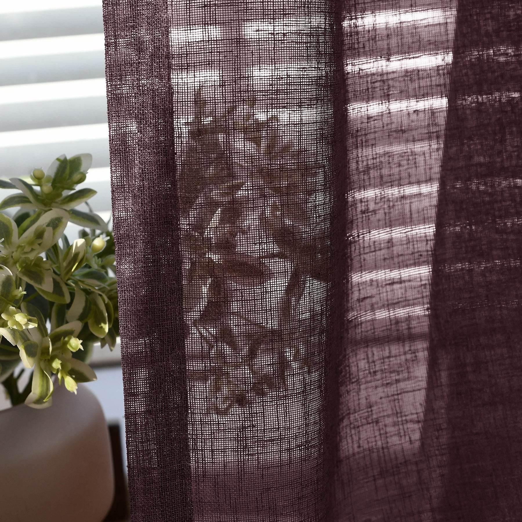 B01 Linen Textured Airy Sheer Curtain Pinch Pleat - Cololeaf -- #30 Light Grey