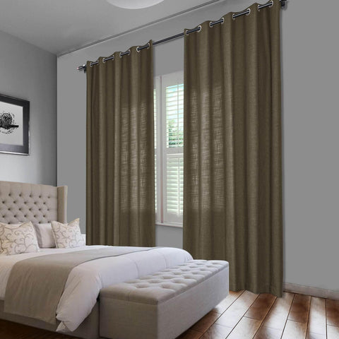 1908 Linen Blend Breathable & Natural Curtain Nickle Grommet - Cololeaf -- #1 Beige White