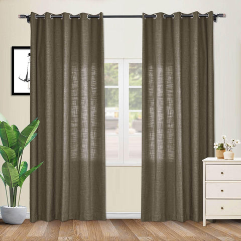1908 Linen Blend Breathable & Natural Curtain Nickle Grommet - Cololeaf -- #1 Beige White