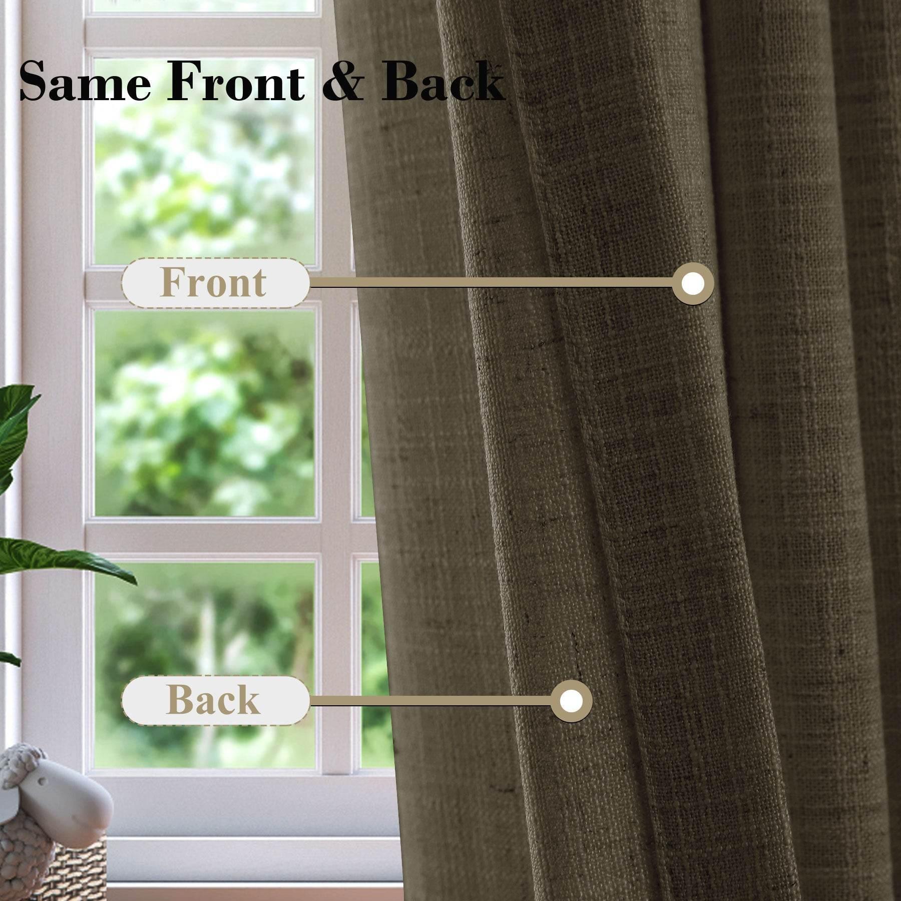 1908 Linen Blend Breathable & Natural Curtain Tab Top - Cololeaf -- #1 Beige White