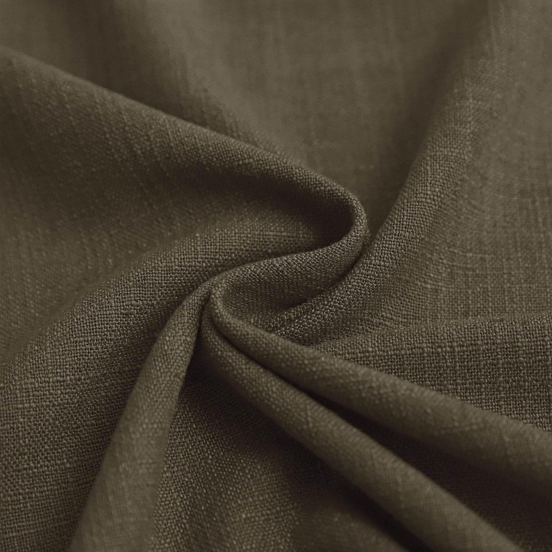 1908 Linen Blend Breathable & Natural Curtain Tab Top - Cololeaf -- #14 Ebony