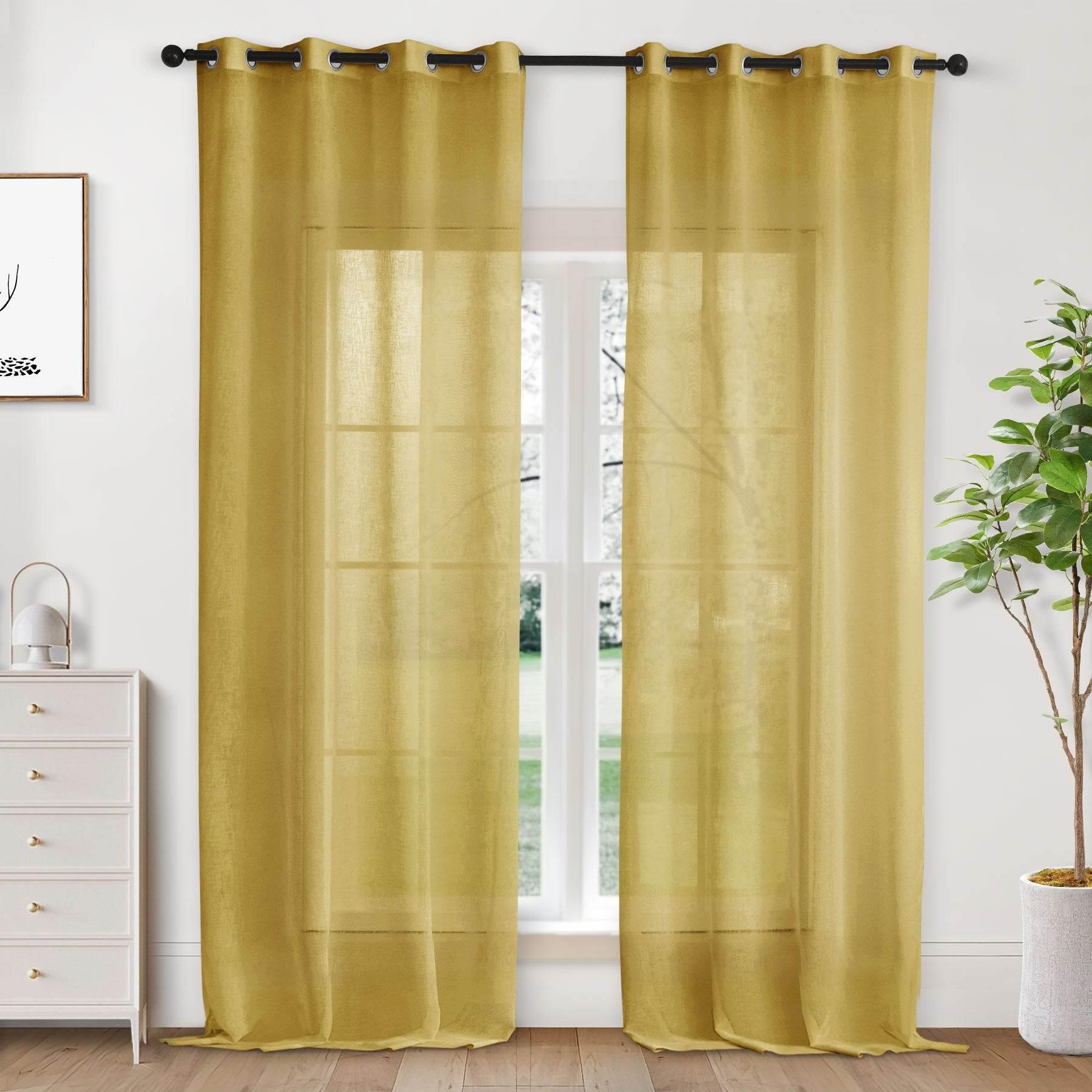 B01 Linen Textured Airy Sheer Curtain Grommet - Cololeaf -- #30 Light Grey