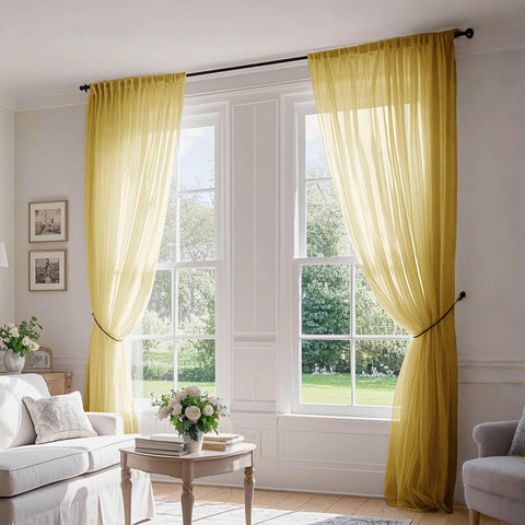 B01 Linen Textured Airy Sheer Curtain Pinch Pleat - Cololeaf -- #30 Light Grey