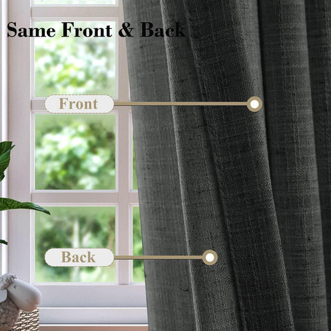 1908 Linen Blend Breathable & Natural Curtain Tab Top - Cololeaf -- #1 Beige White