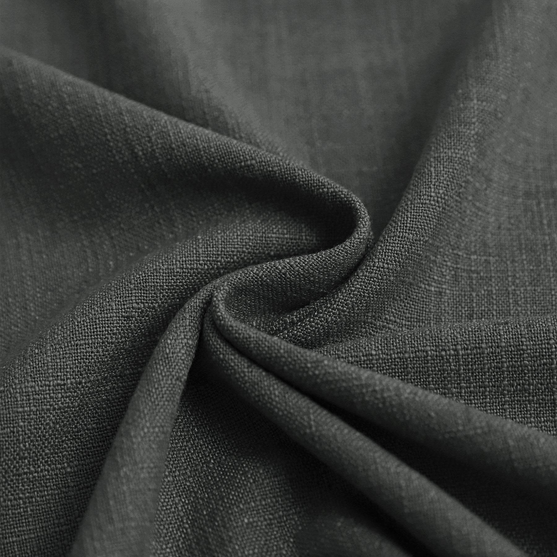 1908 Linen Blend Breathable & Natural Curtain Tab Top - Cololeaf -- #16 Carbon Grey