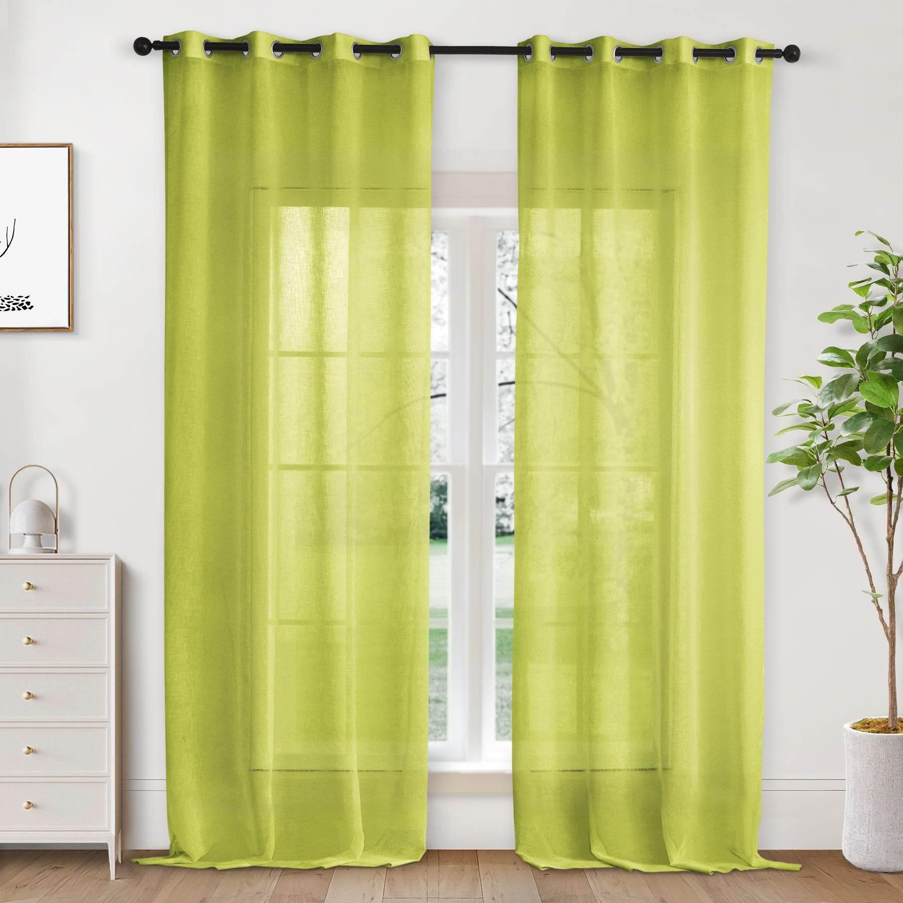 B01 Linen Textured Airy Sheer Curtain Grommet - Cololeaf -- #30 Light Grey