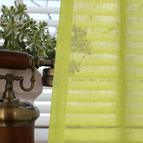 B01 Linen Textured Airy Sheer Curtain Pinch Pleat - Cololeaf -- #30 Light Grey