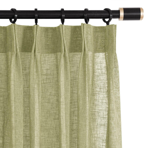 B01 Linen Textured Airy Sheer Curtain Pinch Pleat - Cololeaf -- #30 Light Grey