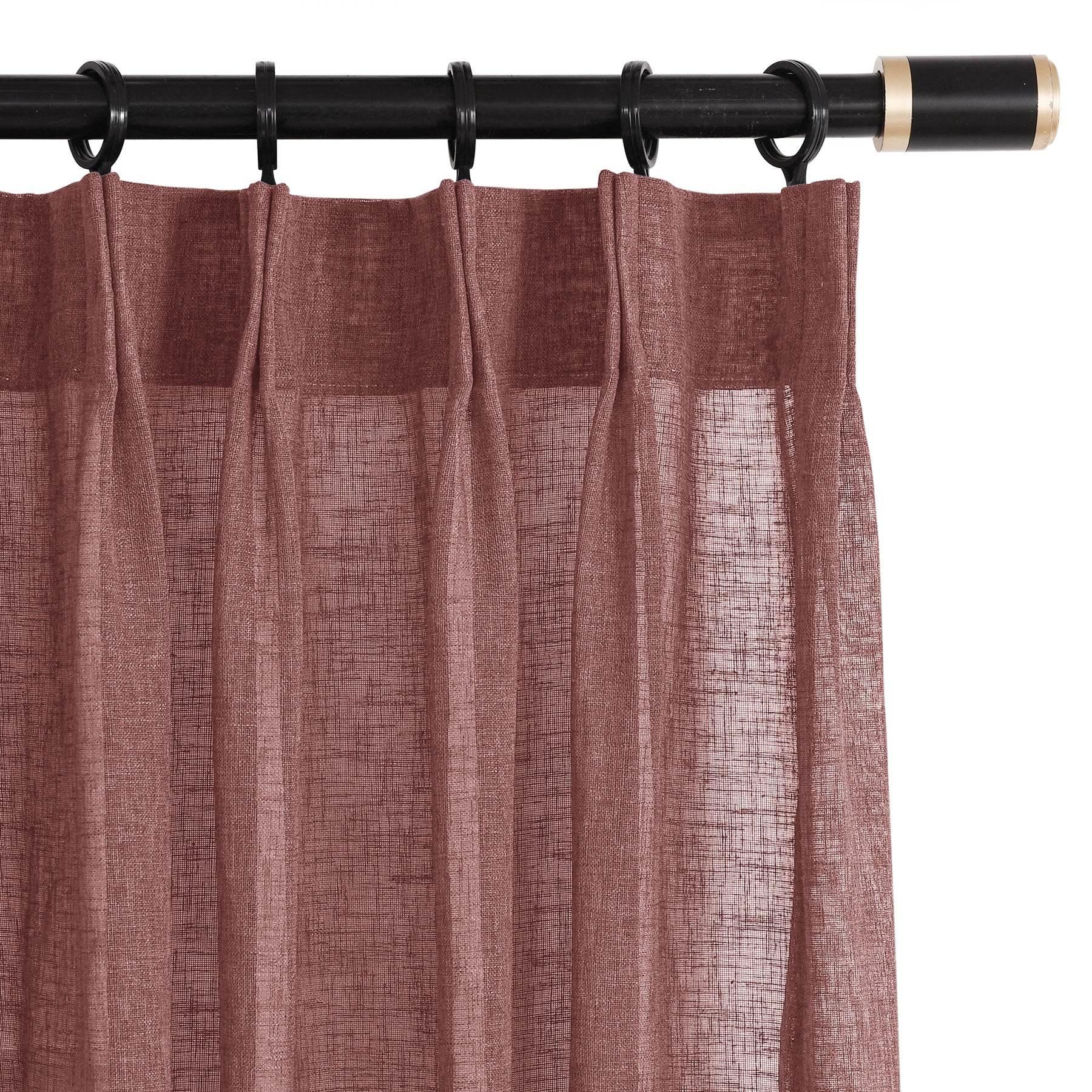 B01 Linen Textured Airy Sheer Curtain Pinch Pleat - Cololeaf -- #30 Light Grey