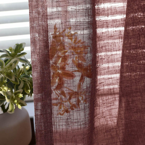 B01 Linen Textured Airy Sheer Curtain Pinch Pleat - Cololeaf -- #30 Light Grey