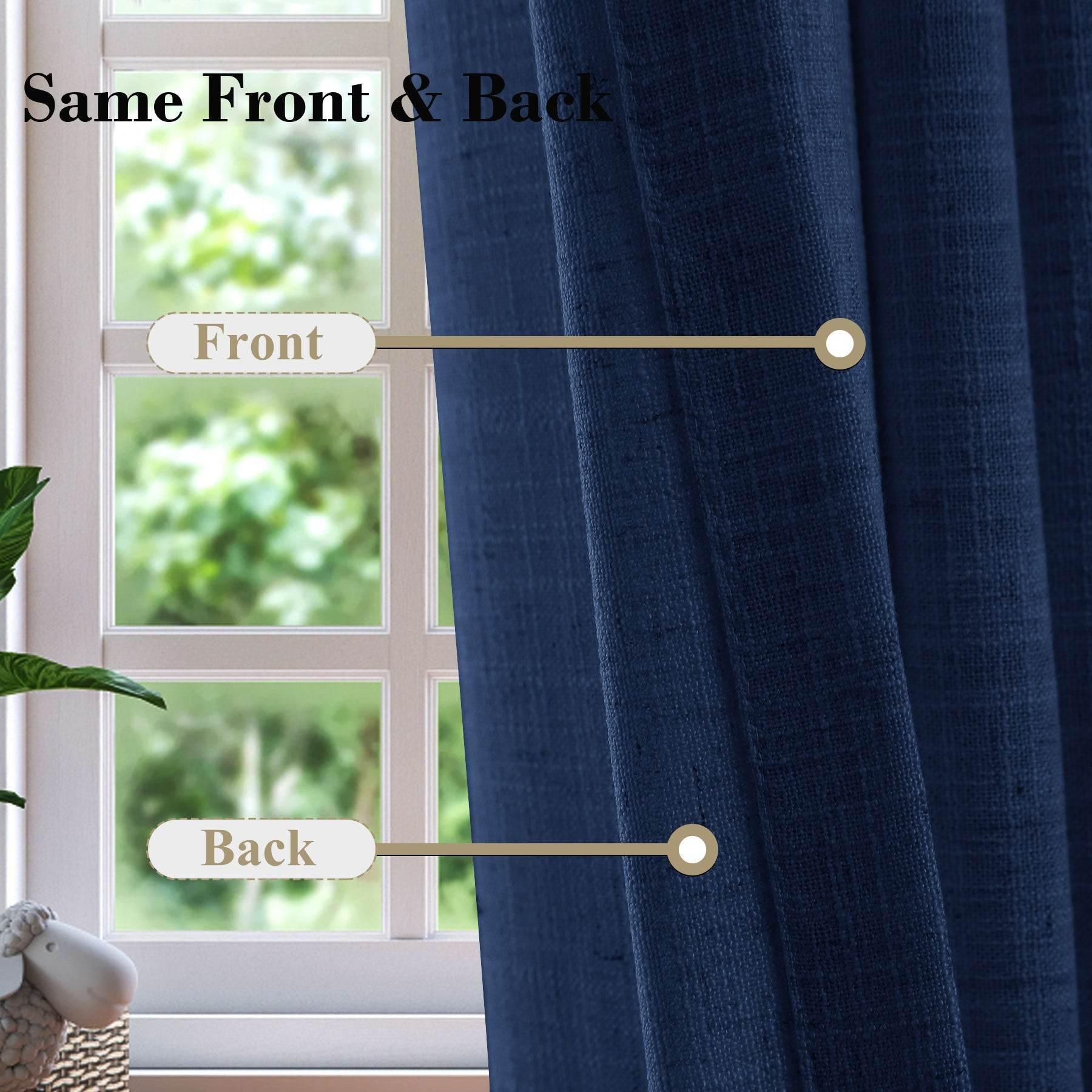 1908 Linen Blend Breathable & Natural Curtain Tab Top - Cololeaf -- #1 Beige White