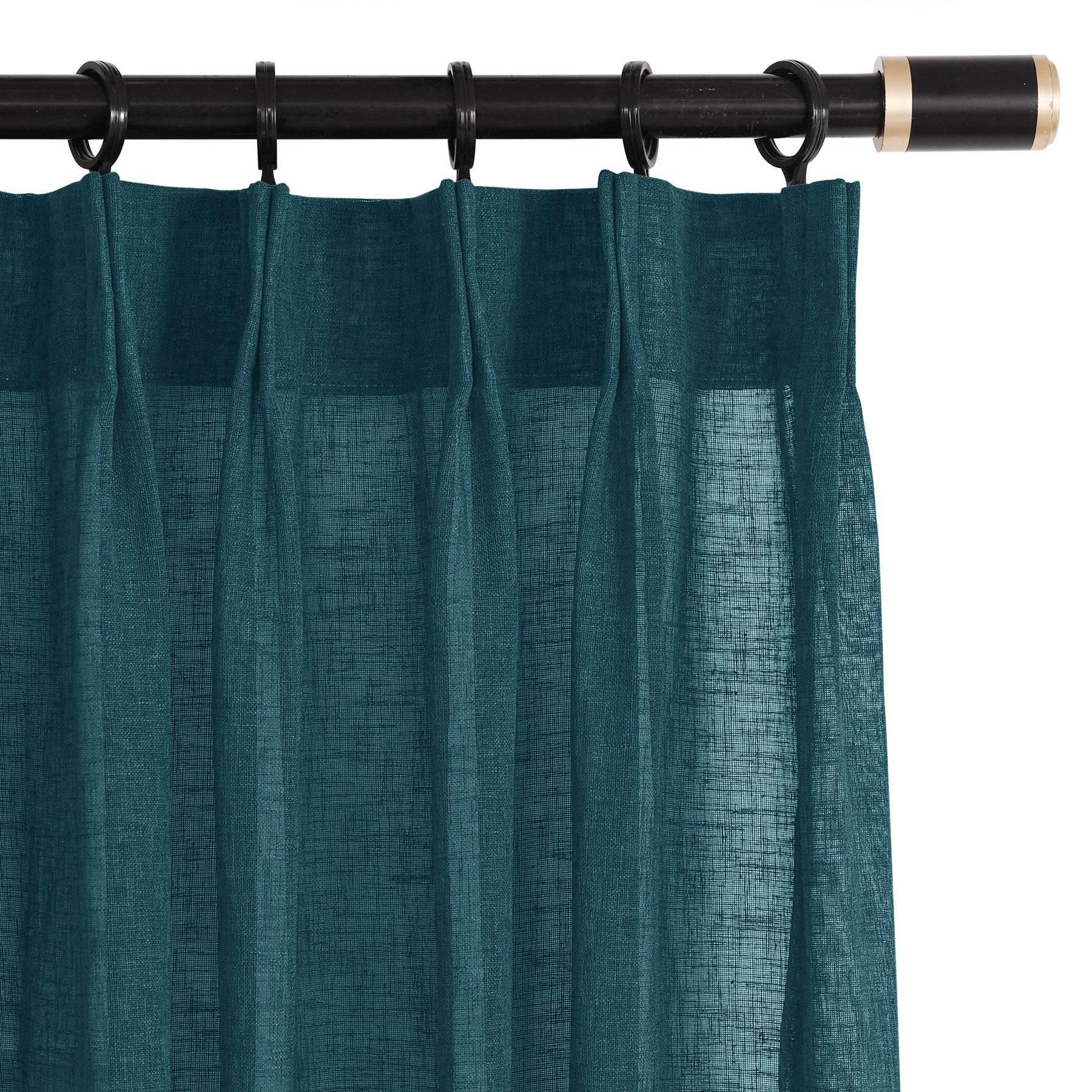B01 Linen Textured Airy Sheer Curtain Pinch Pleat - Cololeaf -- #30 Light Grey