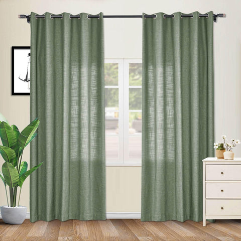 1908 Linen Blend Breathable & Natural Curtain Nickle Grommet - Cololeaf -- #1 Beige White