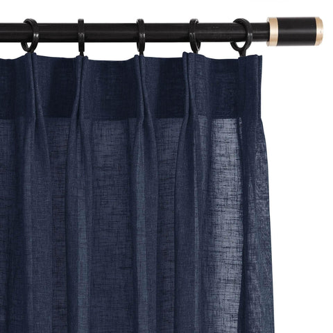 B01 Linen Textured Airy Sheer Curtain Pinch Pleat - Cololeaf -- #30 Light Grey