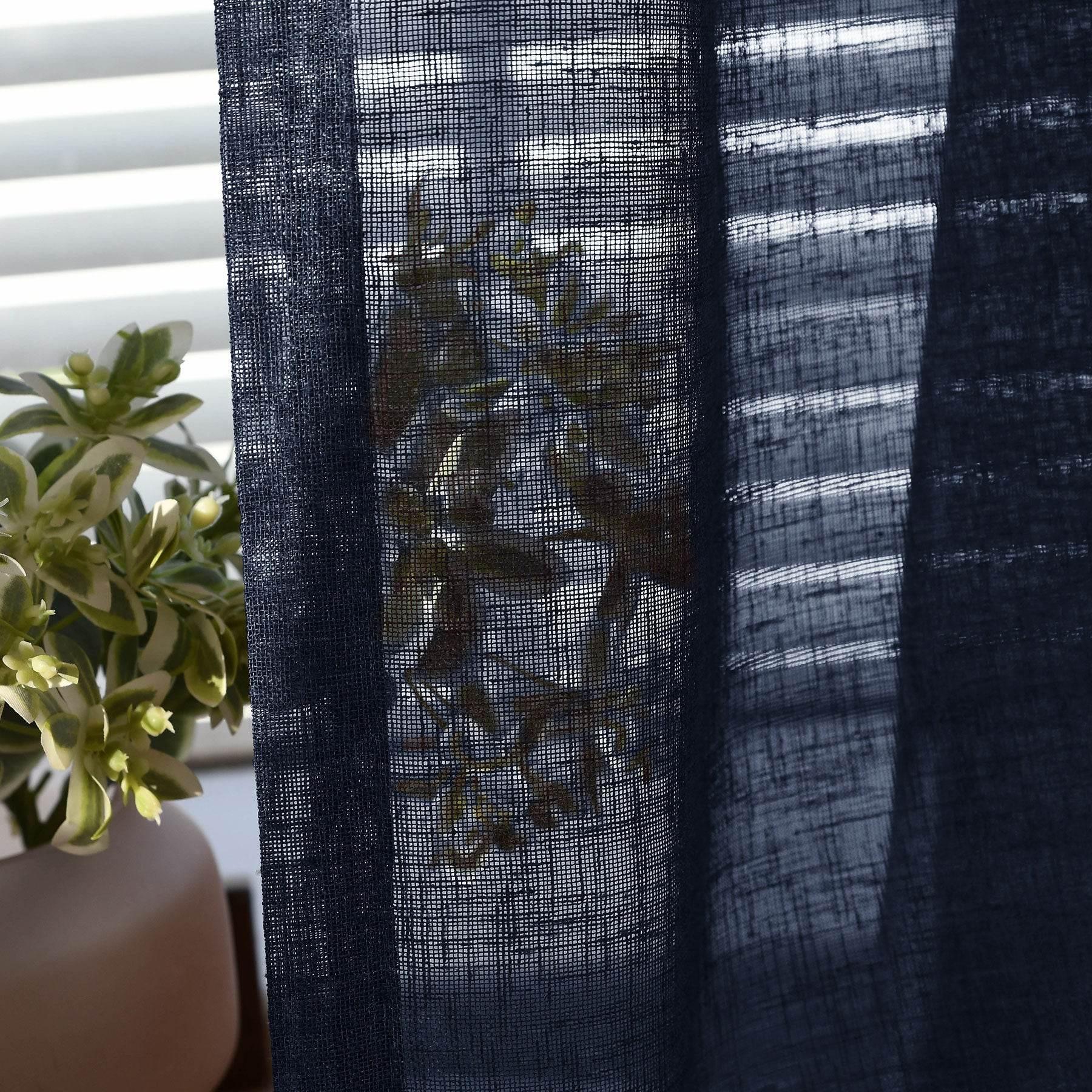 B01 Linen Textured Airy Sheer Curtain Grommet - Cololeaf -- #30 Light Grey