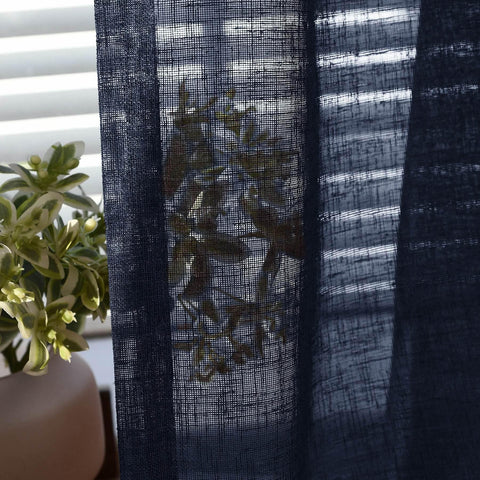 B01 Linen Textured Airy Sheer Curtain Pinch Pleat - Cololeaf -- #30 Light Grey