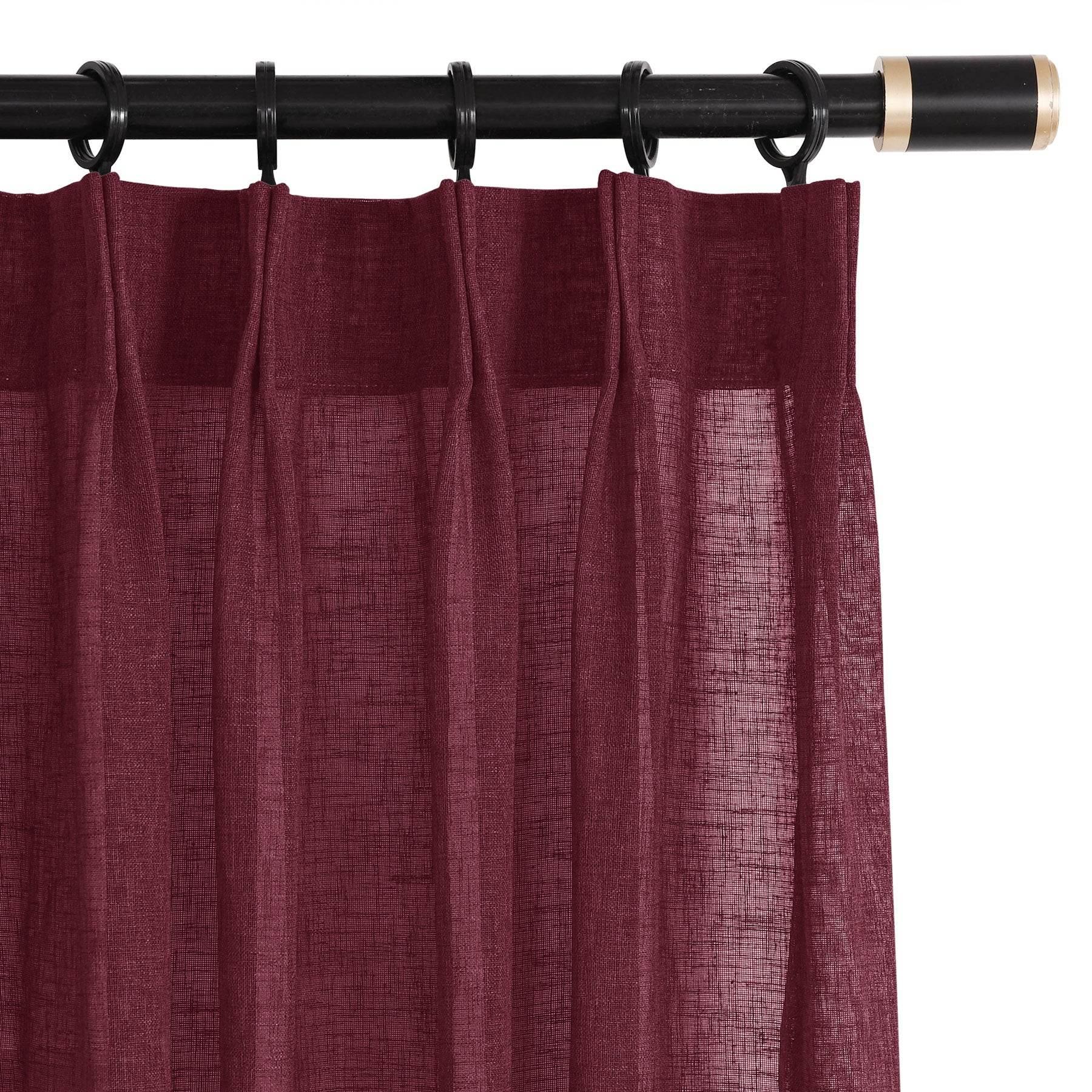 B01 Linen Textured Airy Sheer Curtain Pinch Pleat - Cololeaf -- #30 Light Grey