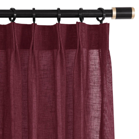 B01 Linen Textured Airy Sheer Curtain Pinch Pleat - Cololeaf -- #30 Light Grey
