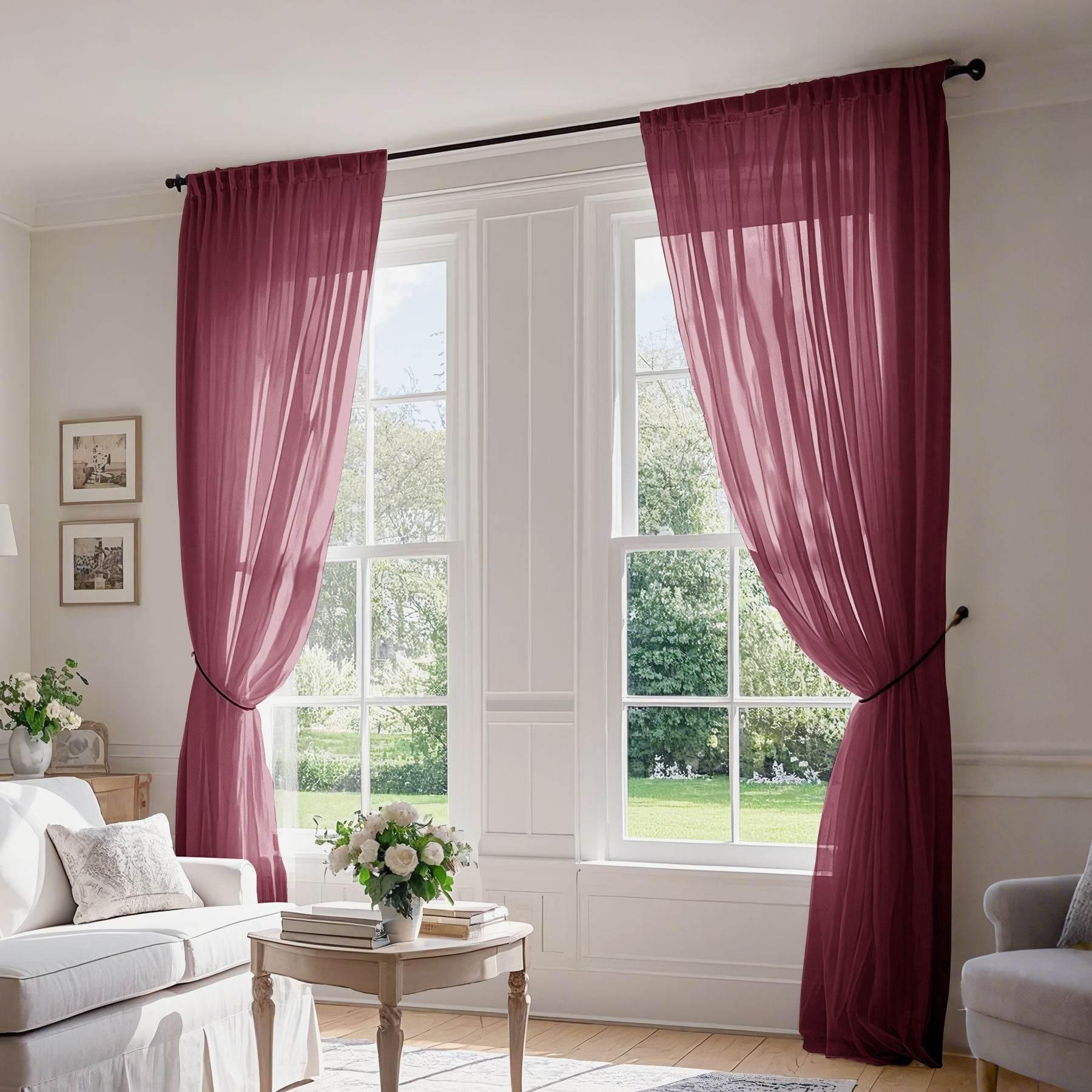 B01 Linen Textured Airy Sheer Curtain Pinch Pleat - Cololeaf -- #30 Light Grey
