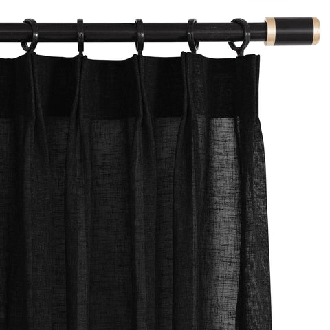B01 Linen Textured Airy Sheer Curtain Pinch Pleat - Cololeaf -- #30 Light Grey