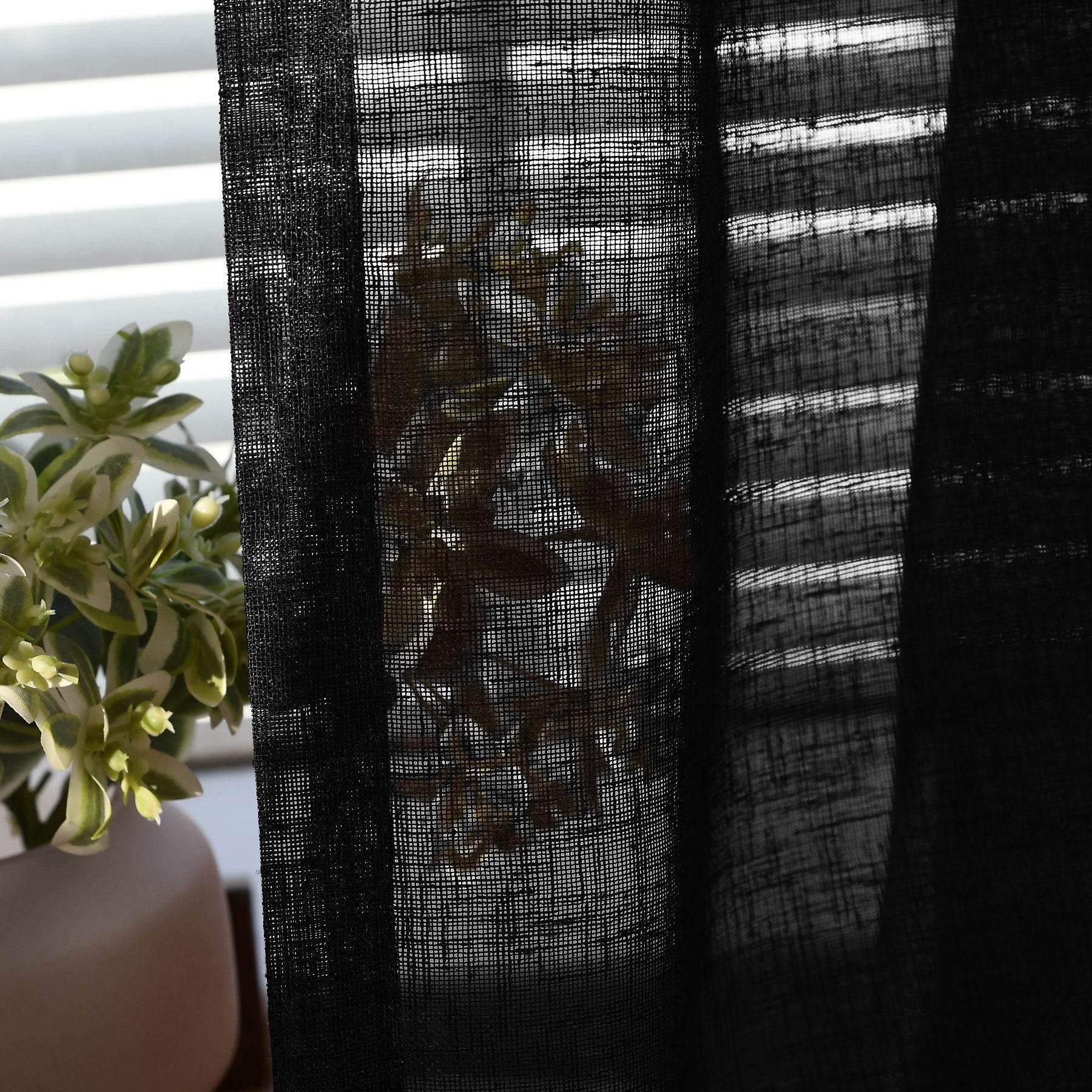 B01 Linen Textured Airy Sheer Curtain Grommet - Cololeaf -- #30 Light Grey