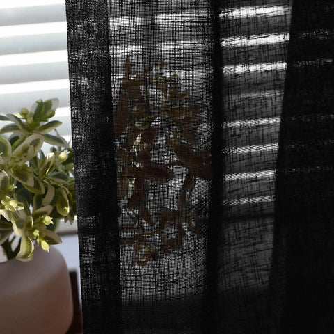 B01 Linen Textured Airy Sheer Curtain Grommet - Cololeaf -- #30 Light Grey