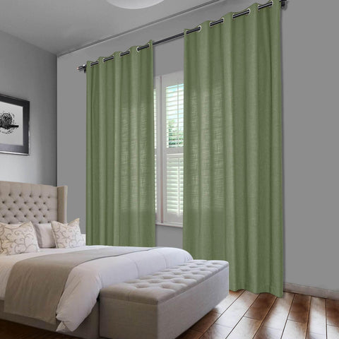 1908 Linen Blend Breathable & Natural Curtain Nickle Grommet - Cololeaf -- #1 Beige White