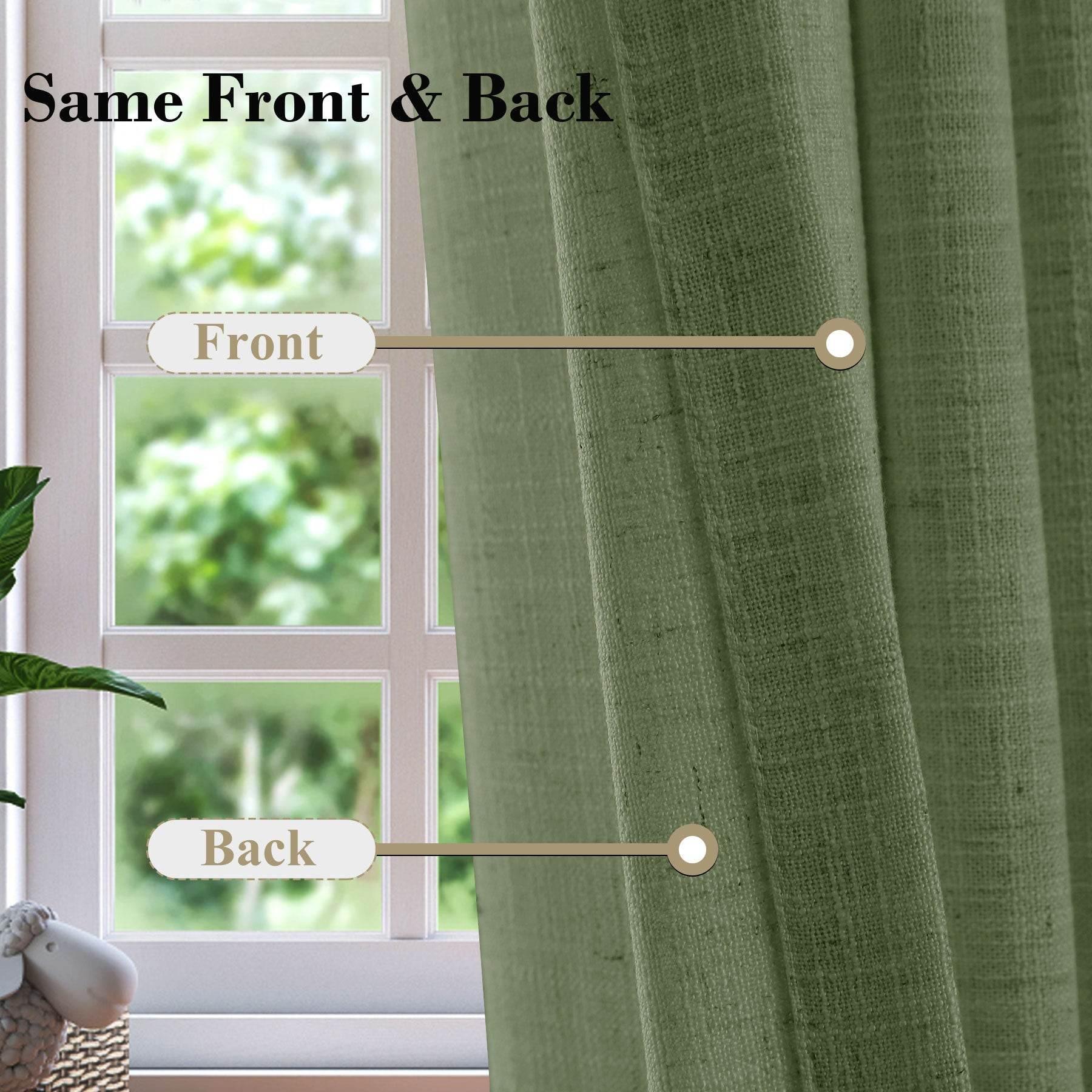 1908 Linen Blend Breathable & Natural Curtain Tab Top - Cololeaf -- #1 Beige White