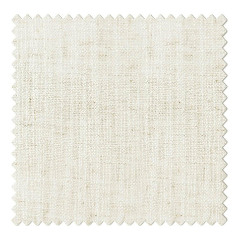 1908 Linen Blend Unlined Breathable & Natural Curtain Pinch Pleat with Trim Border - Cololeaf -- #2 Ivory White