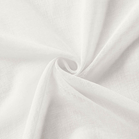 B01 Linen Textured Airy Sheer Curtain Pinch Pleat - Cololeaf -- #2 Ivory White