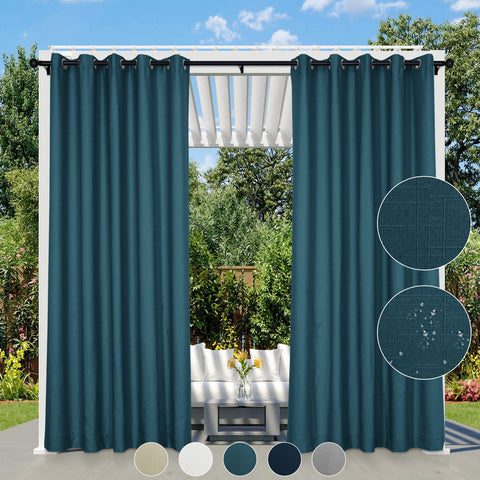 Thalia Linen Blend Outdoor Curtain Custom Made 1 Panel