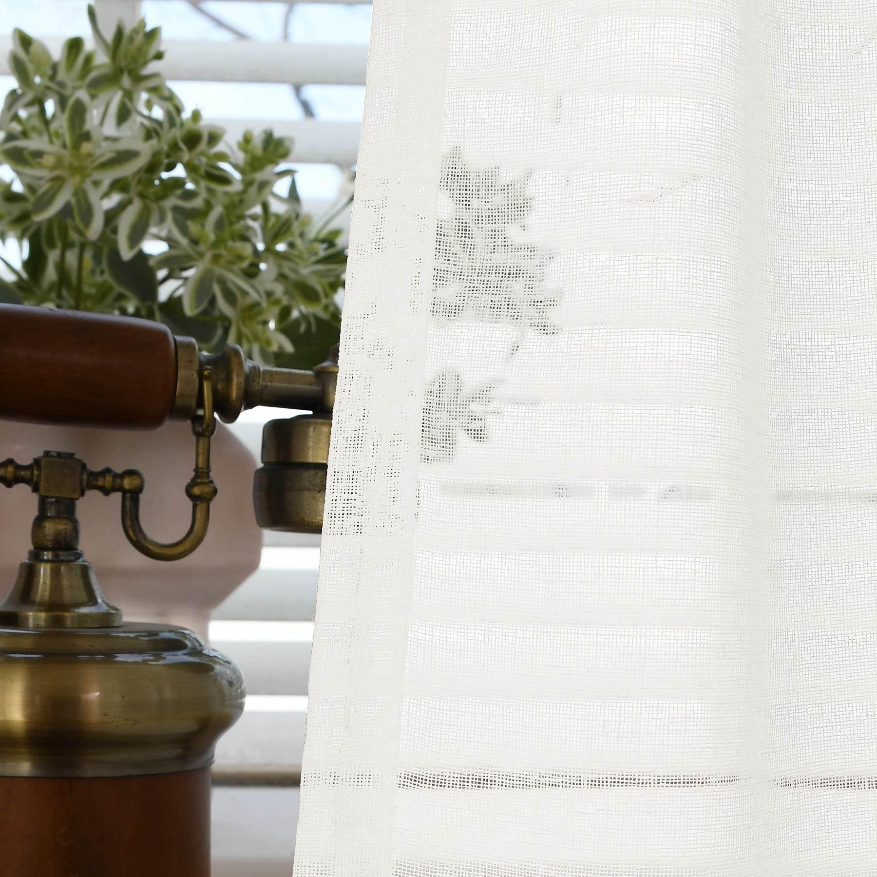B01 Linen Textured Airy Sheer Curtain Grommet - Cololeaf -- #30 Light Grey