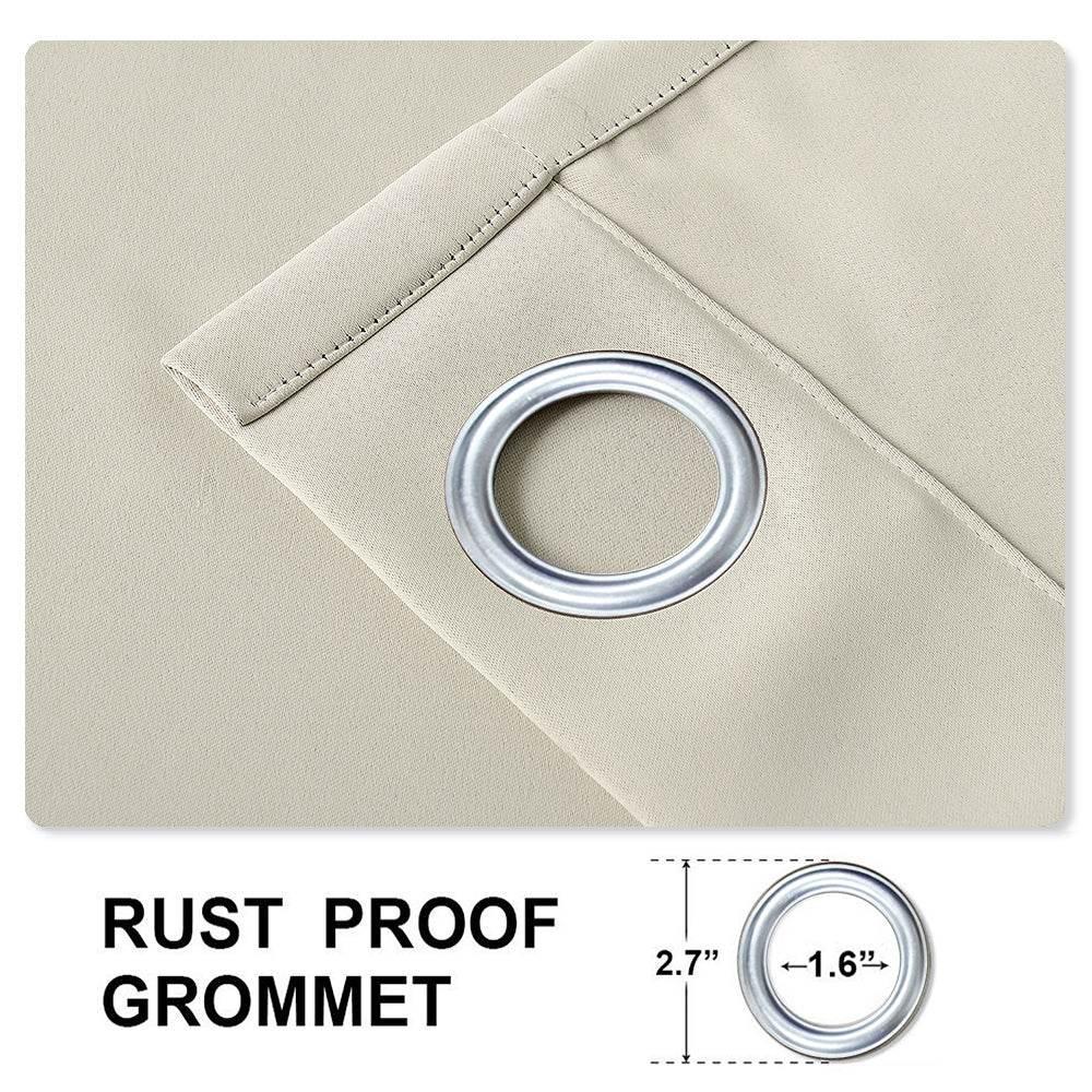 Rose Extra Wide Outdoor Curtains Waterproof Thermal Insulated Blackout Top Grommet - Cololeaf -- Beige