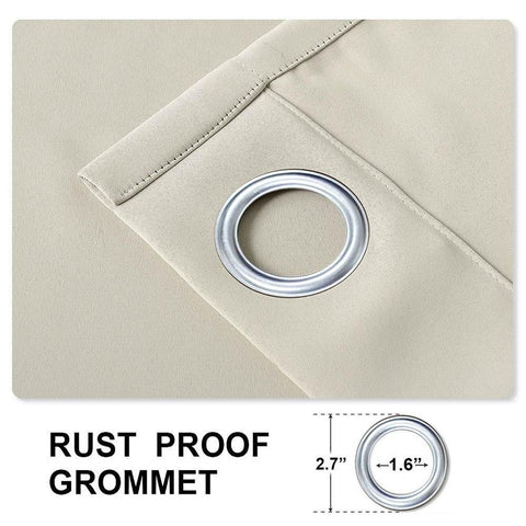 Rose Extra Wide Outdoor Curtains Waterproof Thermal Insulated Blackout Top Grommet - Cololeaf -- Beige