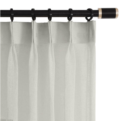 B01 Linen Textured Airy Sheer Curtain Pinch Pleat - Cololeaf -- #30 Light Grey