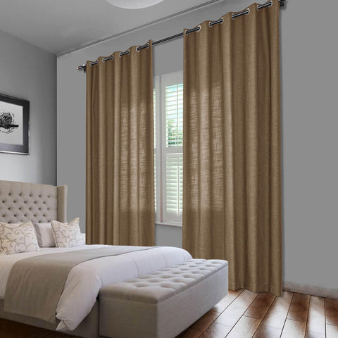 1908 Linen Blend Breathable & Natural Curtain Nickle Grommet - Cololeaf -- #1 Beige White
