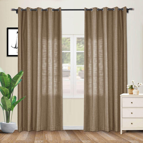 1908 Linen Blend Breathable & Natural Curtain Nickle Grommet - Cololeaf -- #1 Beige White